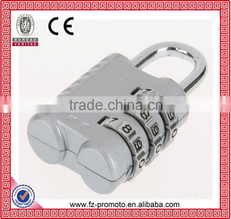 customize design 2015 Top Security 3 digits combination padlock/resettable number lock