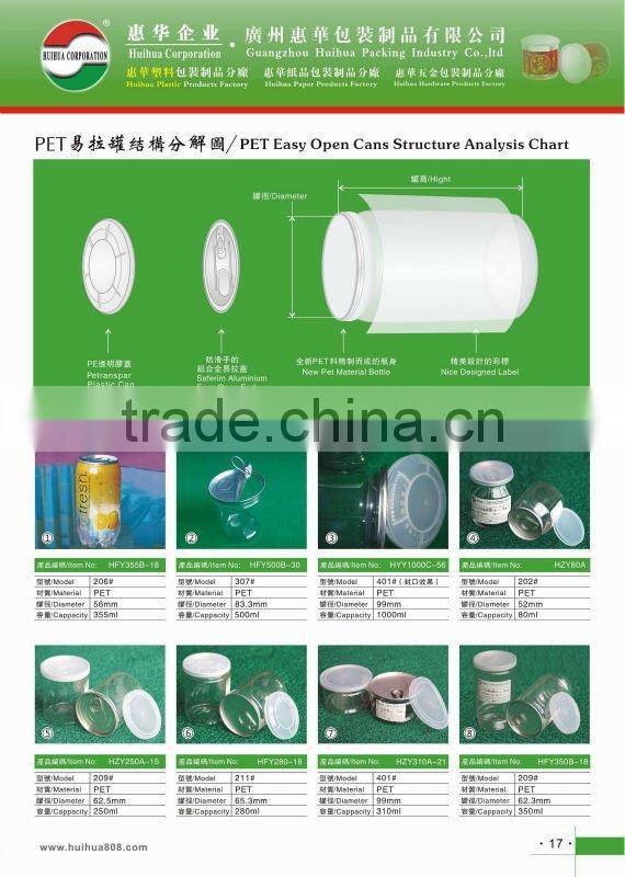 PET Cans With Aluminium Easy Open End Best Plastic Bottles Manufacturer