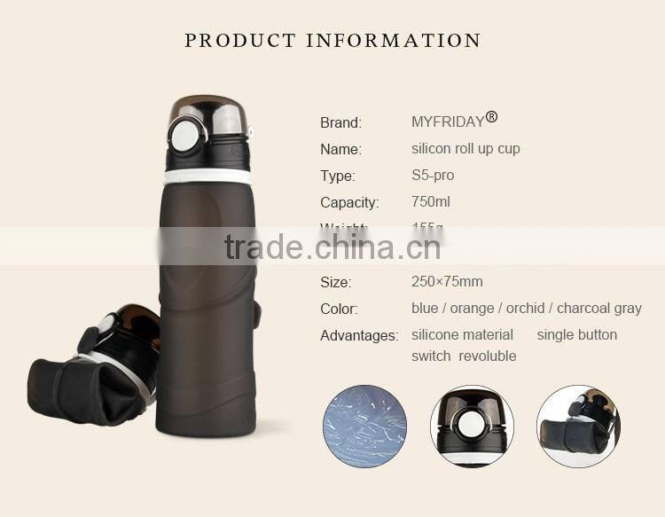 Colorful soft non-toxic collapsible silicone mugs for sublimation