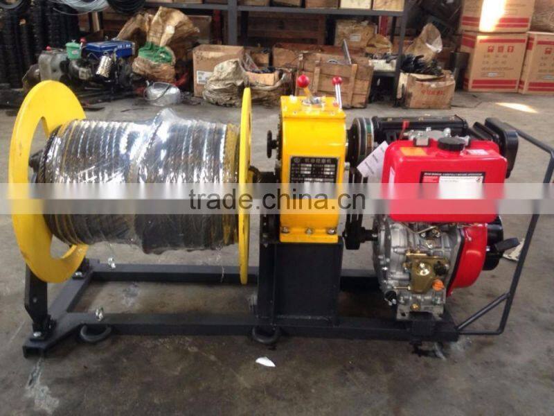 3 Ton diesel engine wire rope hoist winch puller winch