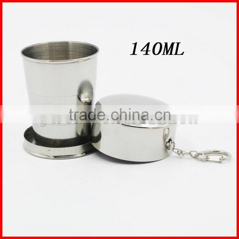 Wholesale stainless steel folding cup folding telescopic cup outdoor folding cup 304 folding cup camping climbing on foot