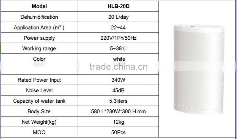 2017 Hot sell High Quality 20L/D home dehumidifier with CE