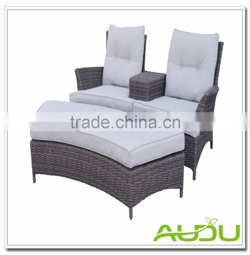 Audu wicker outdoor garden pool chaise-longue