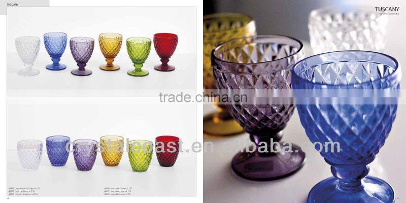 wholesale rustic multi colored wedding vintage wine glass