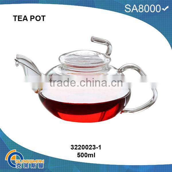 TP025C(400ML),heat resistant glass teapot
