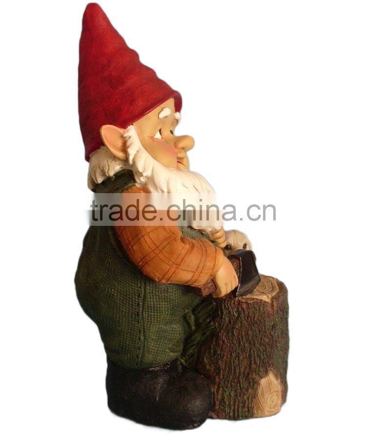 Popular cute fiberglass resin dwarf statues with cute dog