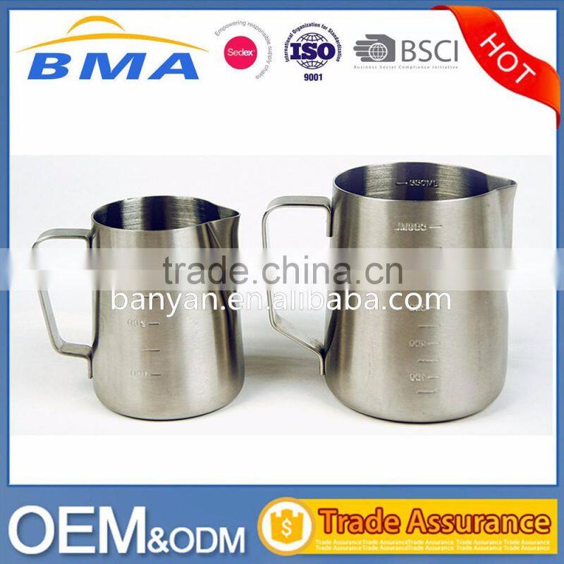 Stainless Steel Milk Cup Milk Frothing Pitcher 12oz Stainless Steel Milk Pot
