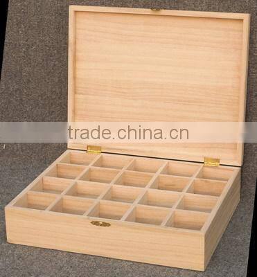 natural wooden essential oil box with 12 comparents wholesale