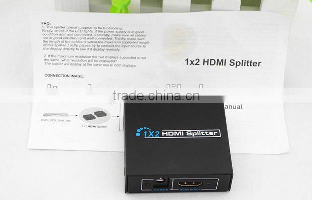New Full HD 1x2 Port HDMI Splitter 1 IN 2 OUT Amplifier Repeater 3D 1080p Female