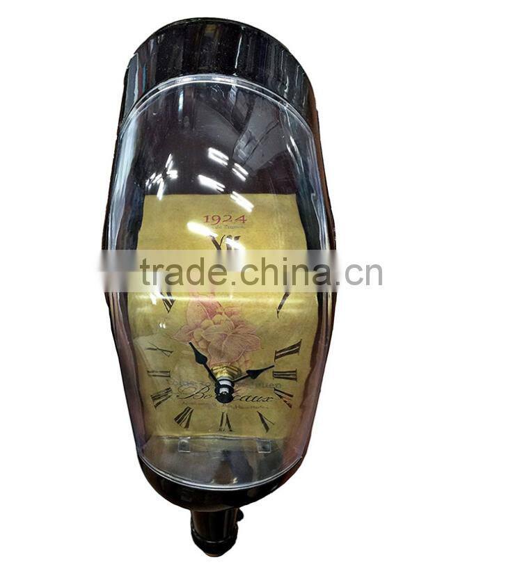 Cretive Melting Wine Bottle Artistic Wall Clock, Table Screwy Bell For Decoration