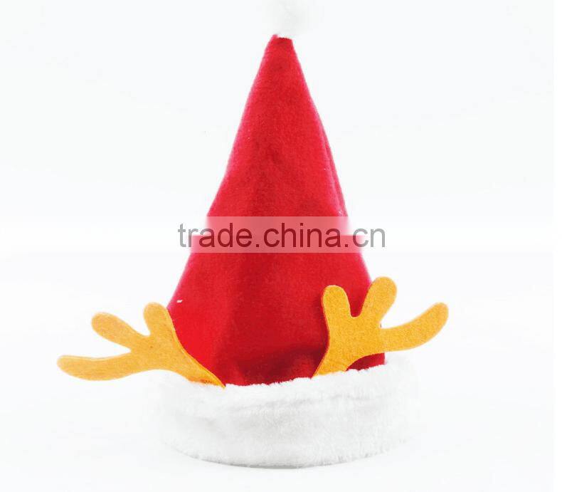 2016 Christmas Gift Children Santa Claus Antlers Hat For Wholesale, Christmas Decoration Supplies