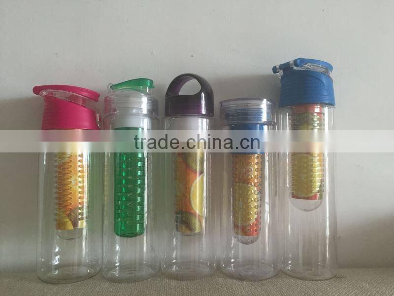 800mL Sport High Quality Tritan Plastic Fruit Juice Infuser Water Bottle