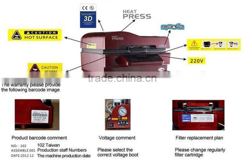 Topjlh 2017 Hot 3d sublimation vacuum heat press printer magic mug printing machine