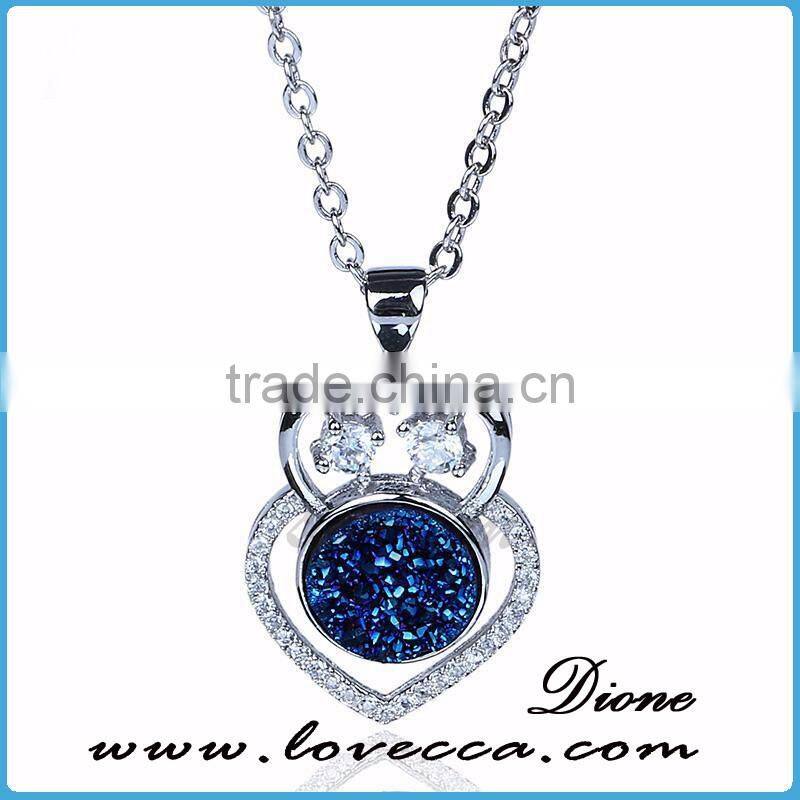 Latest Design Drusy Gemstone Druzy Pendant Wholesale Amethyst Natural Druzy Necklace