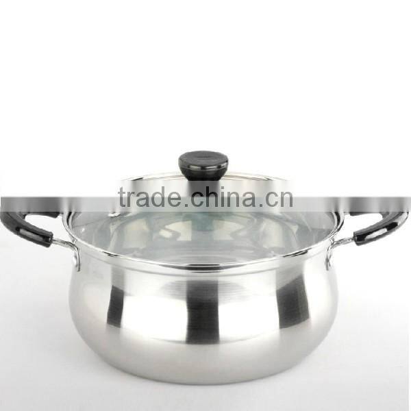Stainless steel kitchen casserole with bakelite handle