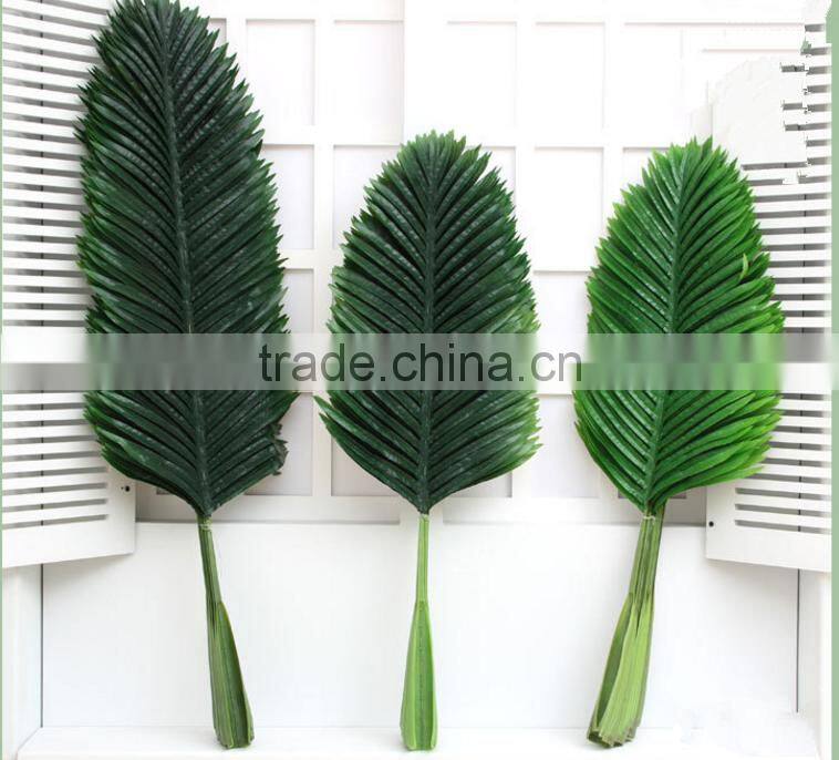 mini green plastic artificial palm leaves