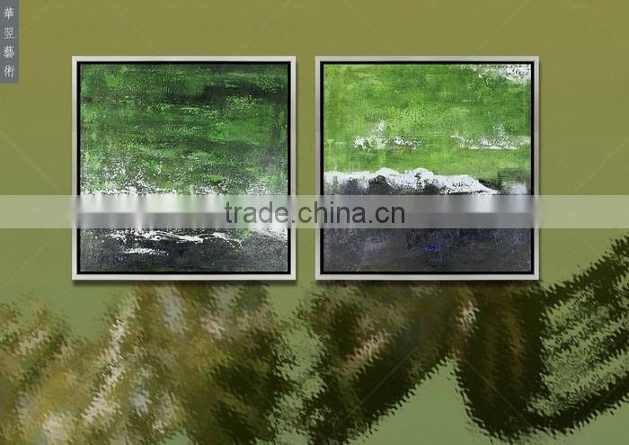 New Designed Natural Scenery Glass Painting with Golden Foil