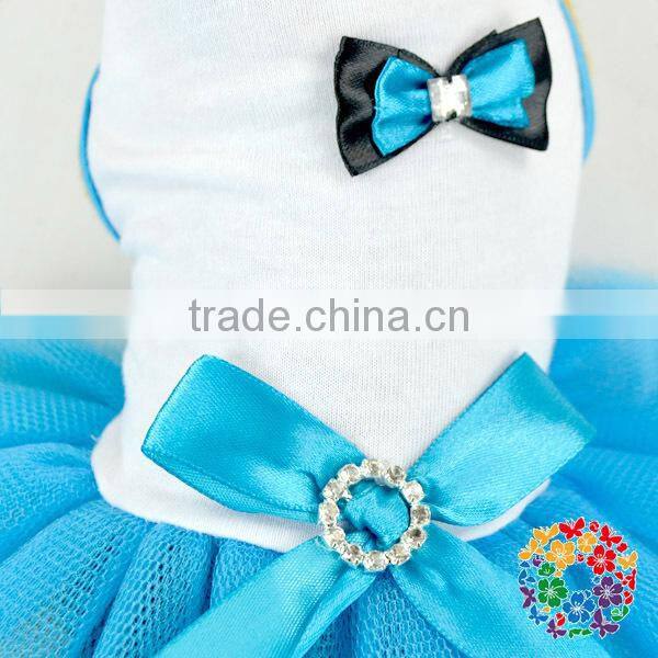 bulk cute pet lady dog clothes safety turquoise chiffon dress for pet dogs