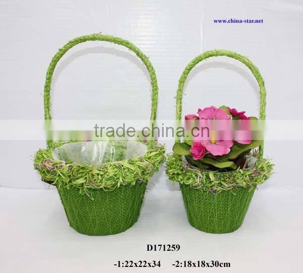 decor flower basket made of jute