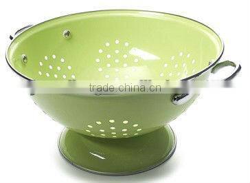 Trade show hottest Blue Enamel Fruit Colander Sundries Collector