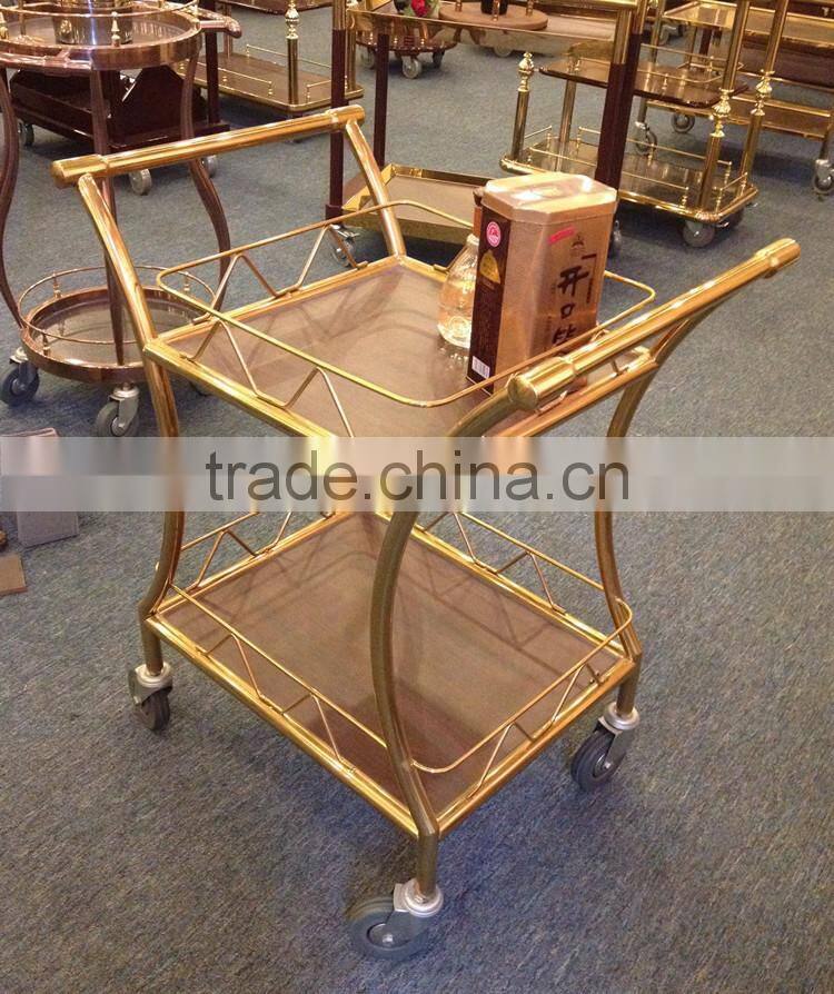 Stainless steel mobile food cart coffee cart hand cart for sale C-37