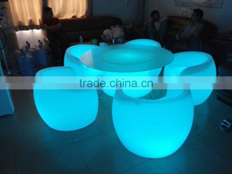 2 Years warranty beautiful growing lighting good quality plastic LED sofa with rechargeable battery working system