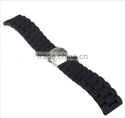 Waterproof rubber watchband 18 20 22 24mm folding buckle male sports watch strap
