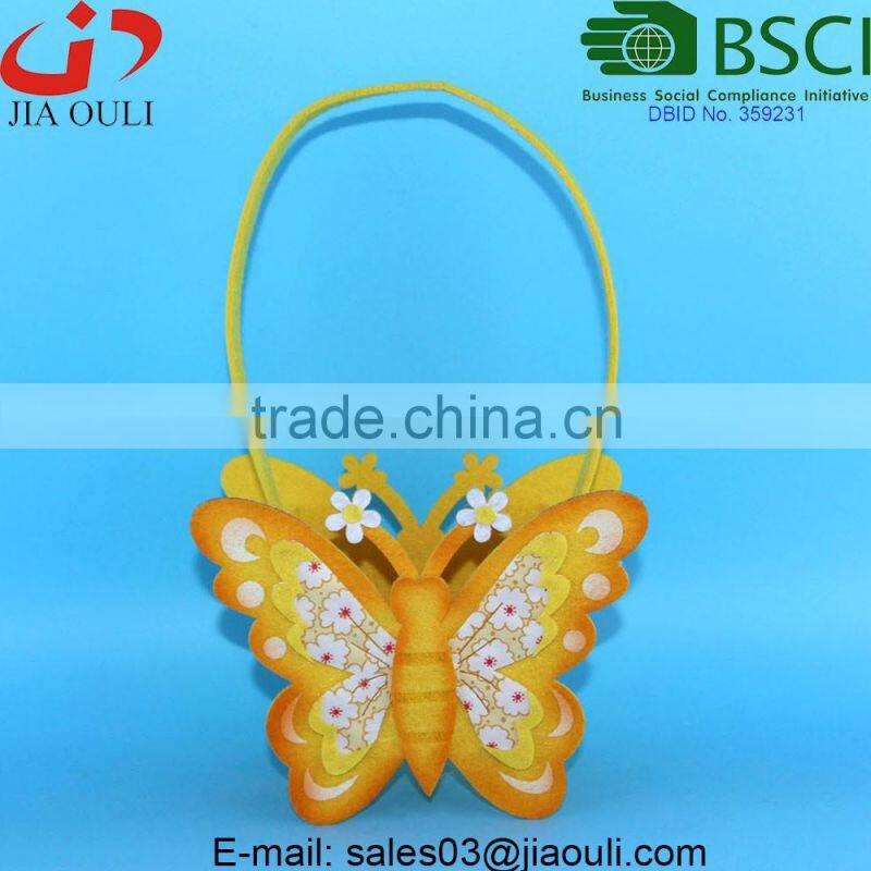 BSCI Audit factory hot design non-woven fabric easter butterfly basket
