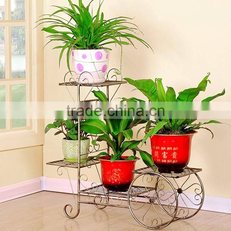Indoor handicraft iron flower display holder metal flower pot stand