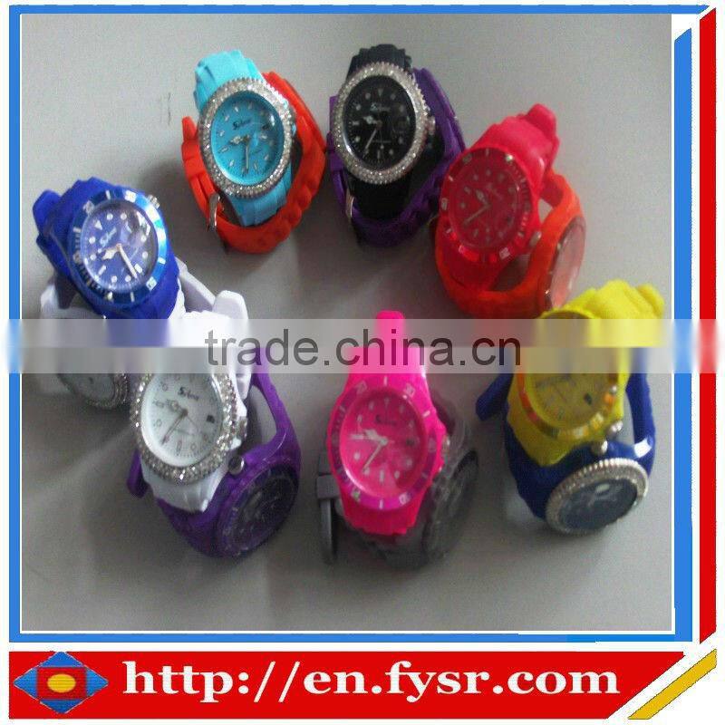 2013 wholesale sports fashion colorful unisex geneva watch,silicone watch,silicone geneva watch,silicone watch