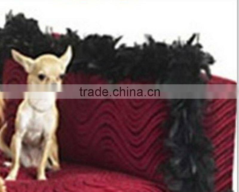 Luxury Red Pet Bed/The Chaise Bed Collection Celebrity Furniture/Beautiful Turkey Feather Trim Dog Bed-BG800003