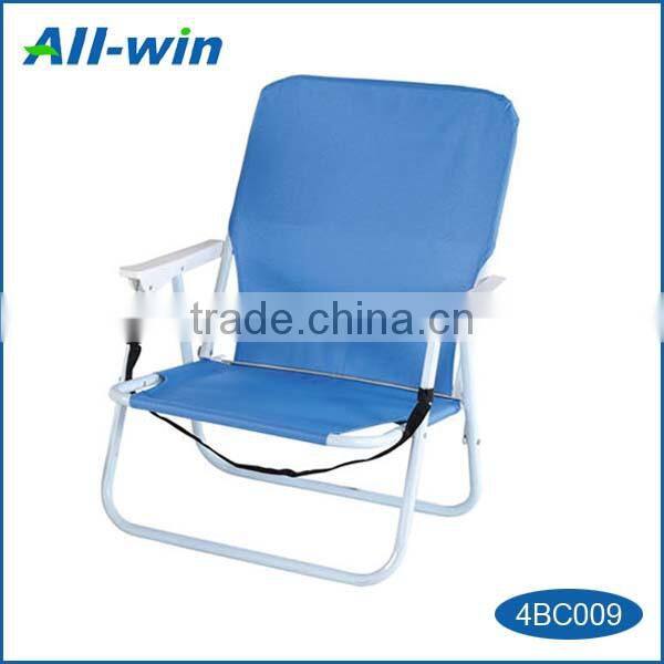 popular outdoor high-quality stackable space-saving low-seat leisure beach chair with armrest