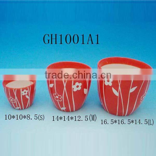 Customized dolomite ceramic flower pot