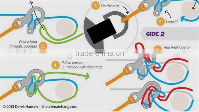 Outdoor Emergency Survival Stainless Steel 3 Hole Rope Knotting Buckle