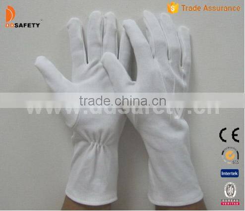 DDSAFETY 2017 100% Bleach Cotton Interlock Working Gloves With 3 Seams On Back