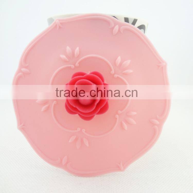 Cute Rose Silicone Watertight Cup/Mug Lid Cover