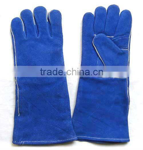 Red Color Safety Gloves,Cow Split Leather Work Glove,Leather Welding Gloves