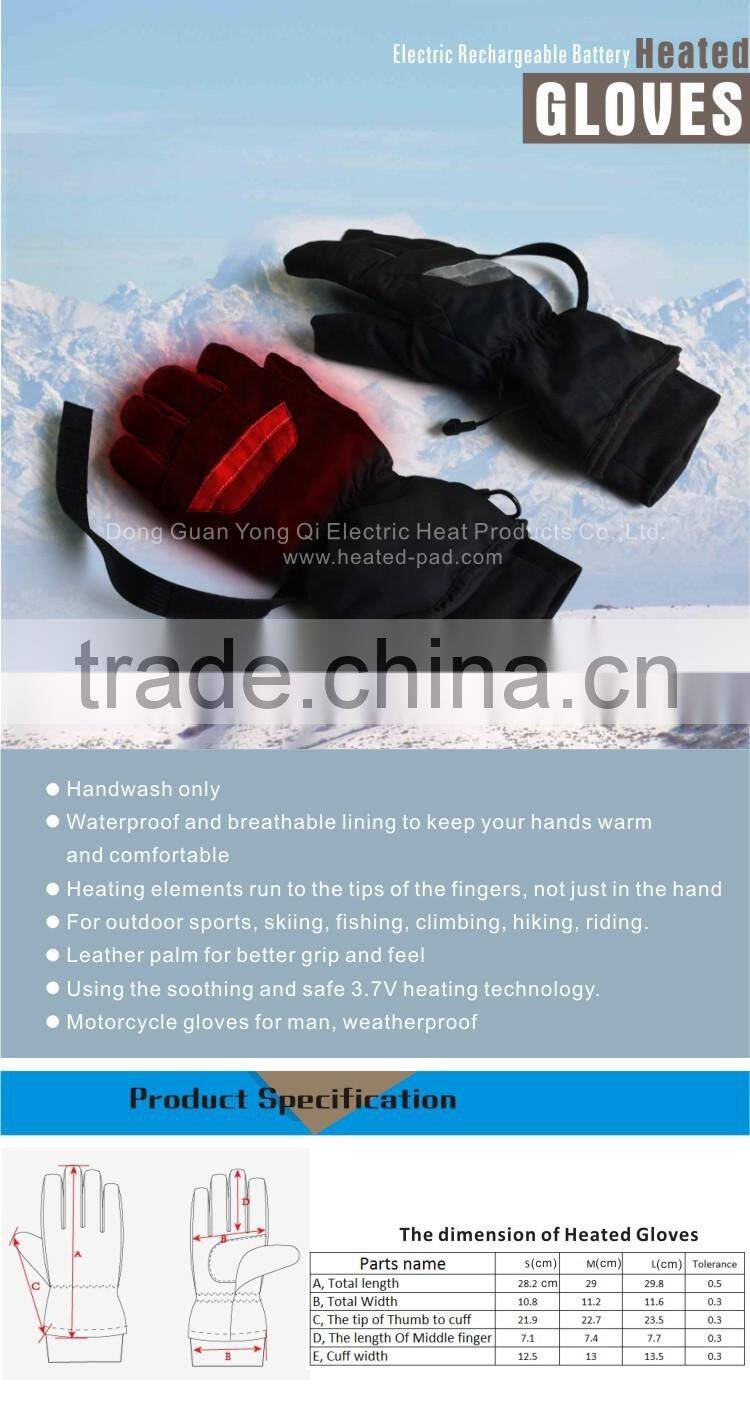 2017Rechargeable Lithium Battery Heating Gloves for Outdoor Sports Skiing Climbing