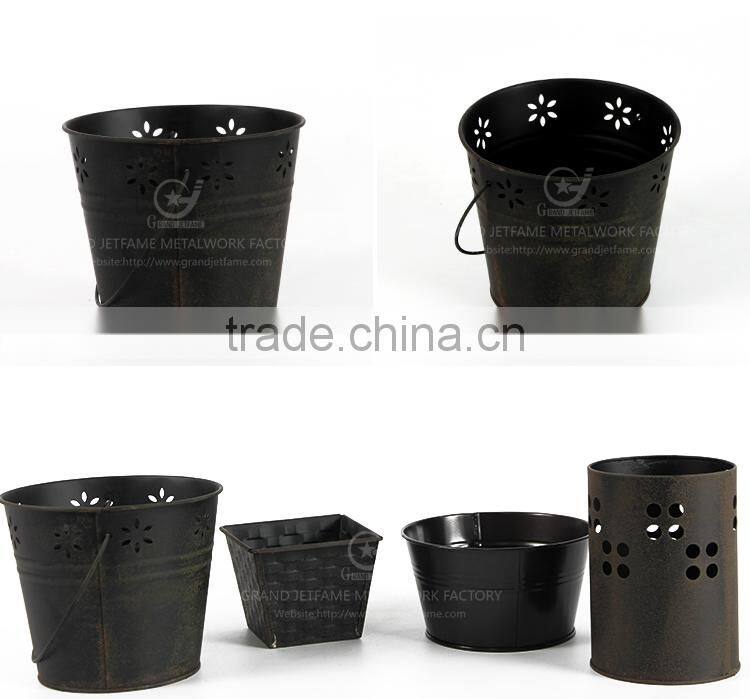 iron and zinc homeware flower pots for outside decorative garden pots
