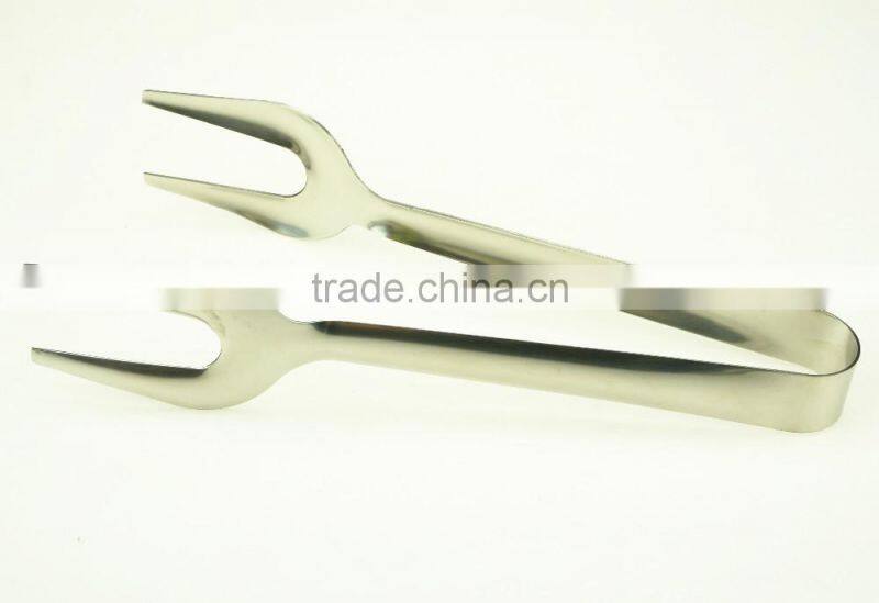39047 Hot Sale Stainless Steel Kitchen Tongs BBQ Grill Food salad Tongs With Forks