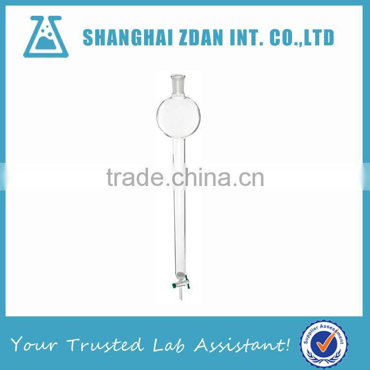 Glass chromatography column with reservoir,24/40 outer joint PTFE stopcock