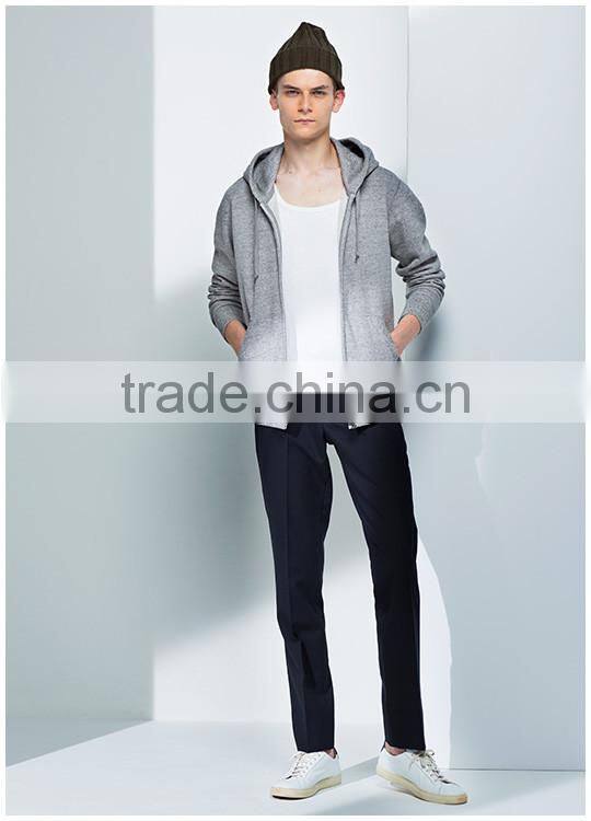 95/5 Cotton/Spandex Enzyme Wash YKK Zipper Hood Wholesale Plain Hoodies Men