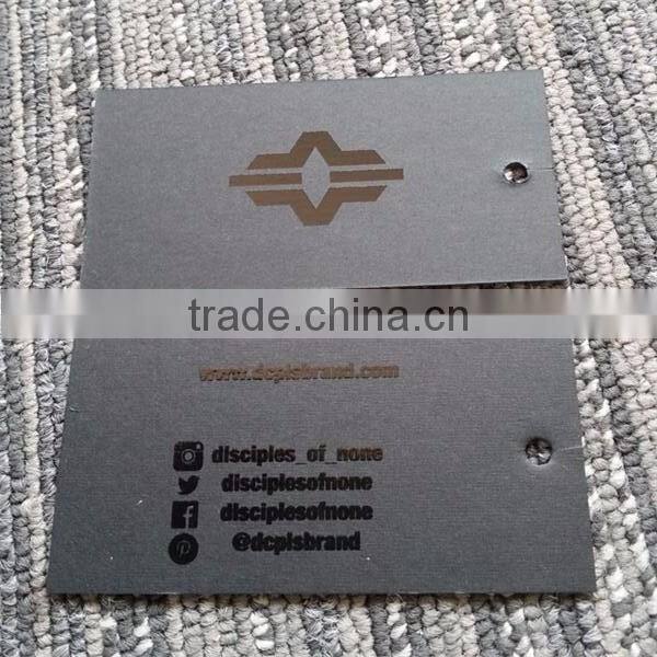 2017 China hot sale high quality black cardboard paper jeans Hang Tags