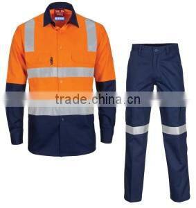 Custom high quality unisex orange reflective waterproof safty coverall uniform