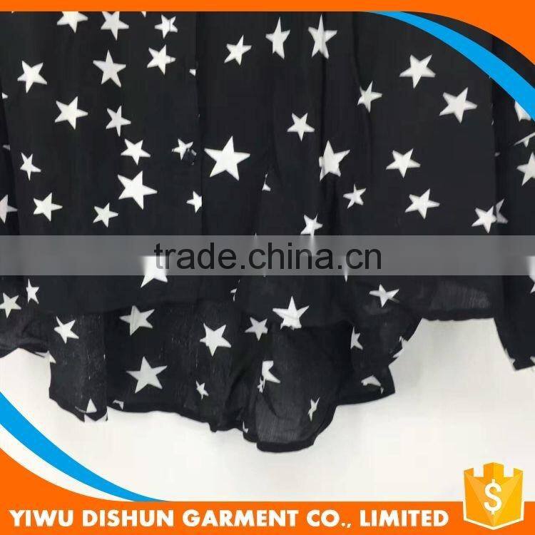 Best sexy star print fancy black blouse designs