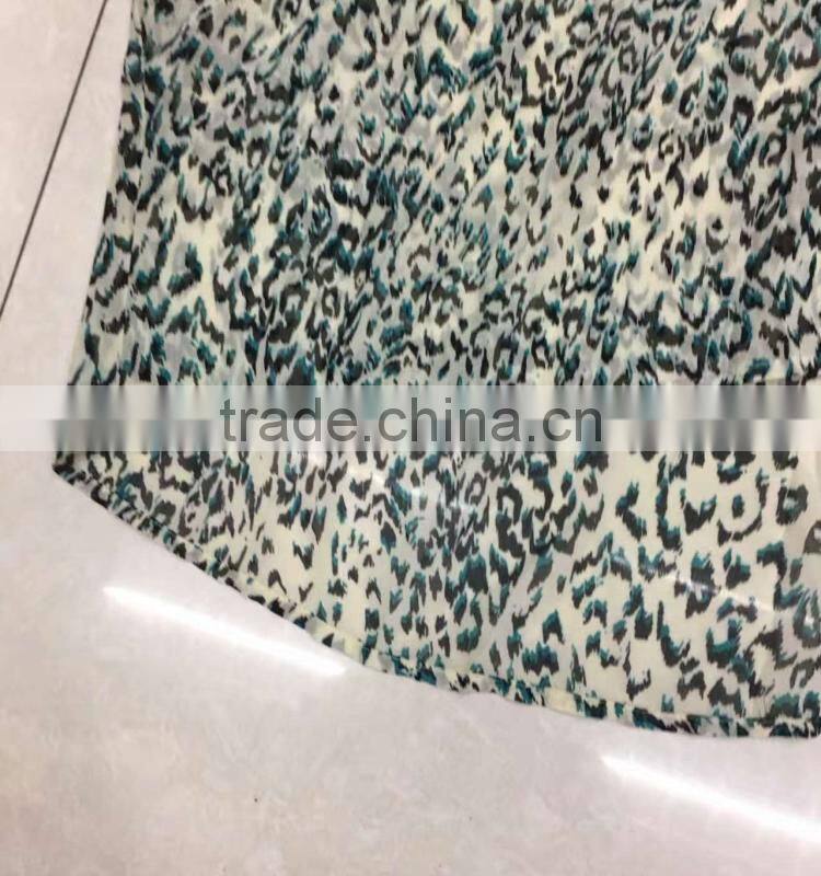 2017 latest fashionable ladies leopard print chiffion blouse
