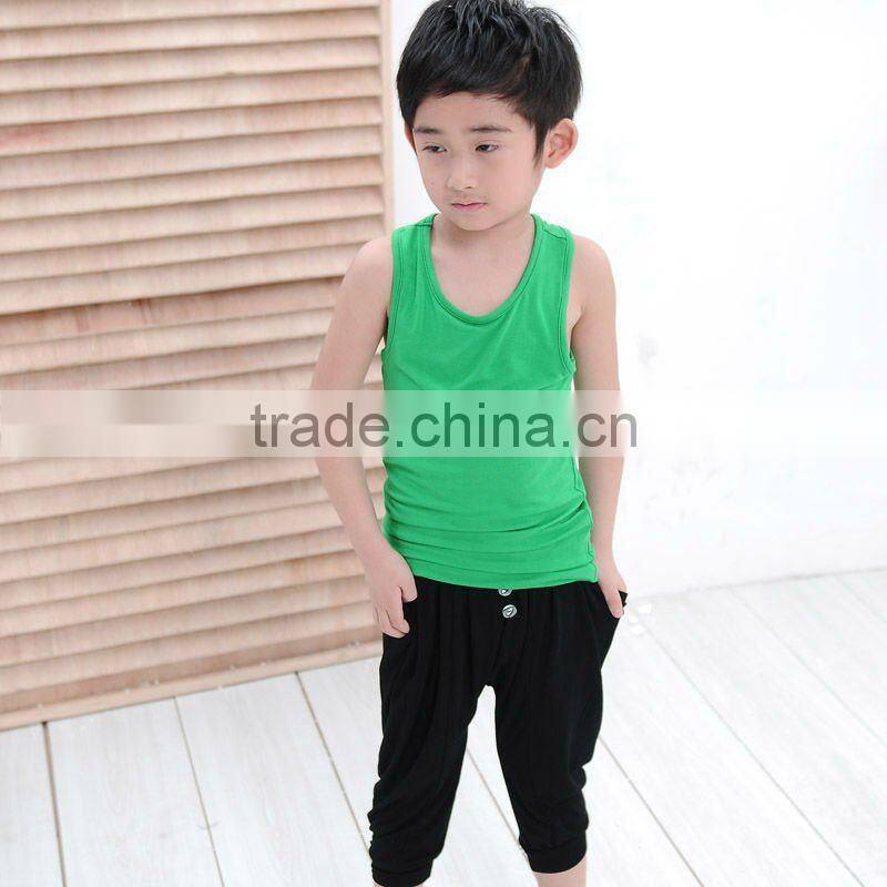 hot sale korean fashion boy pant, black casual 3/4 pant