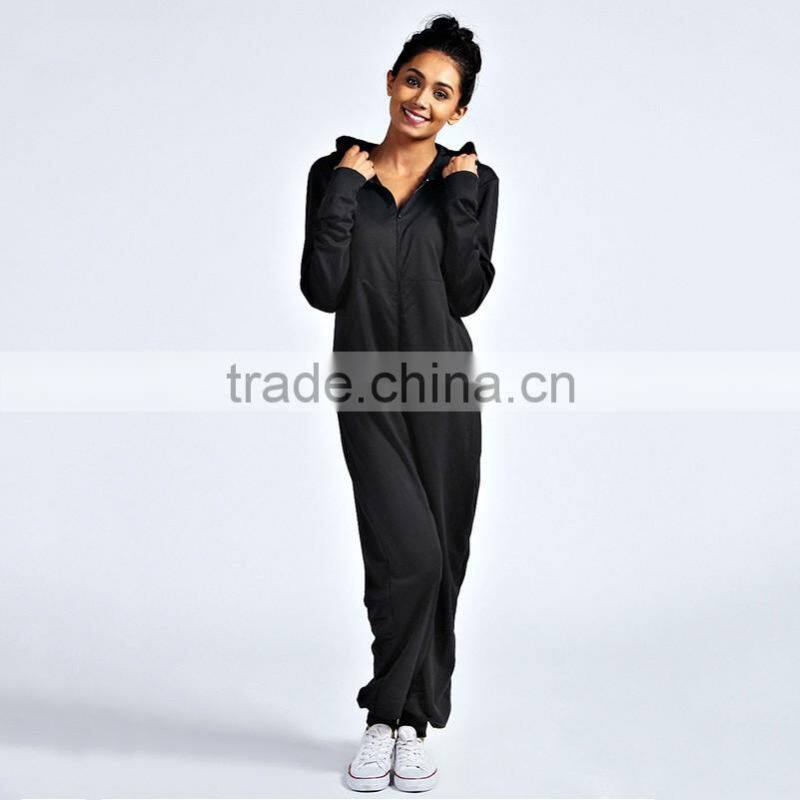 Custom made cheap plain colour cotton fitted onesie for adults