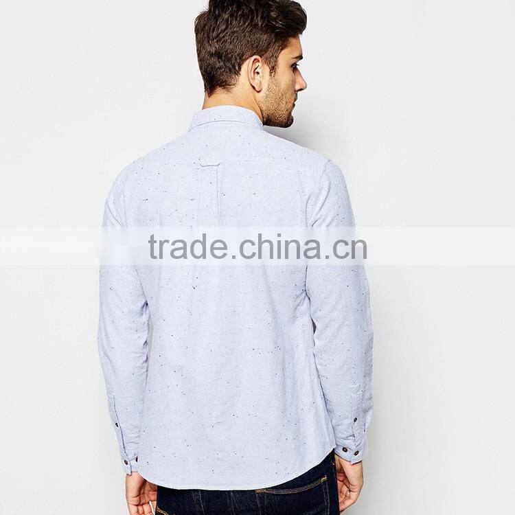 OEM long sleeve oxford shirt with neps