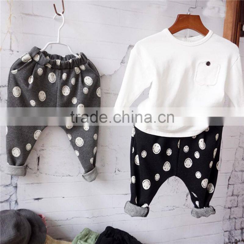 YD12328 Korean children casual pants Spring smiling face boys trousers